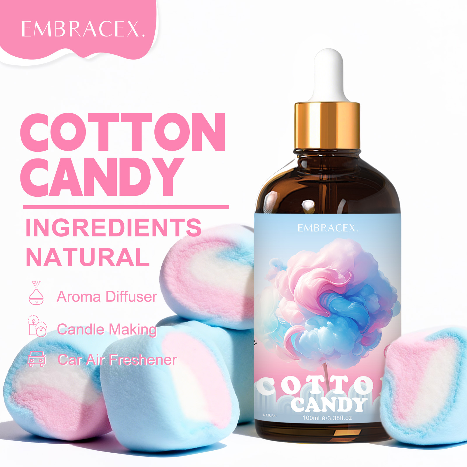 Home Fragrance Gift - 100ml Cotton Candy Essential Oil Massage