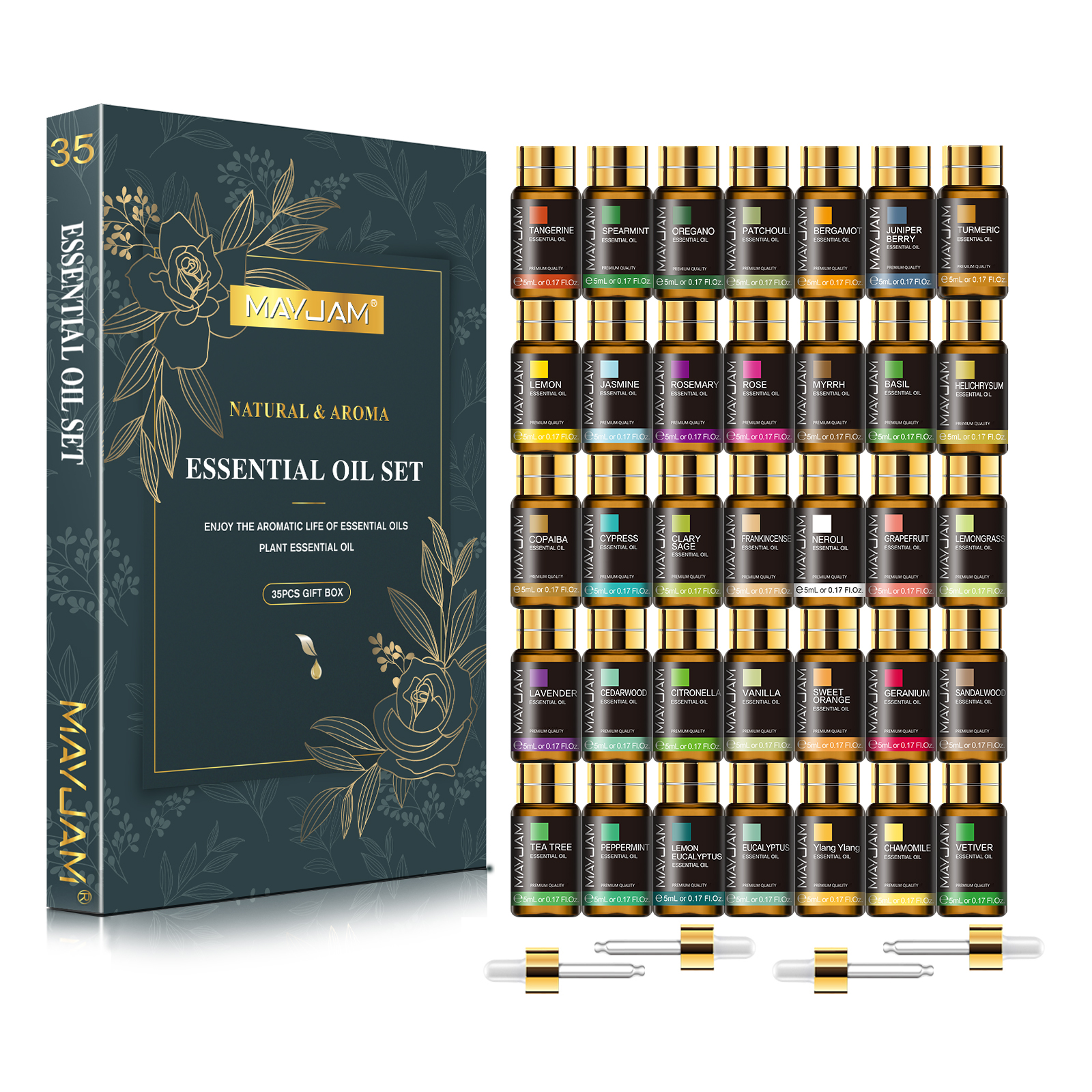 Home Fragrance Gift - MAYJAM 35 Bottles Aromatherapy Essential Oil