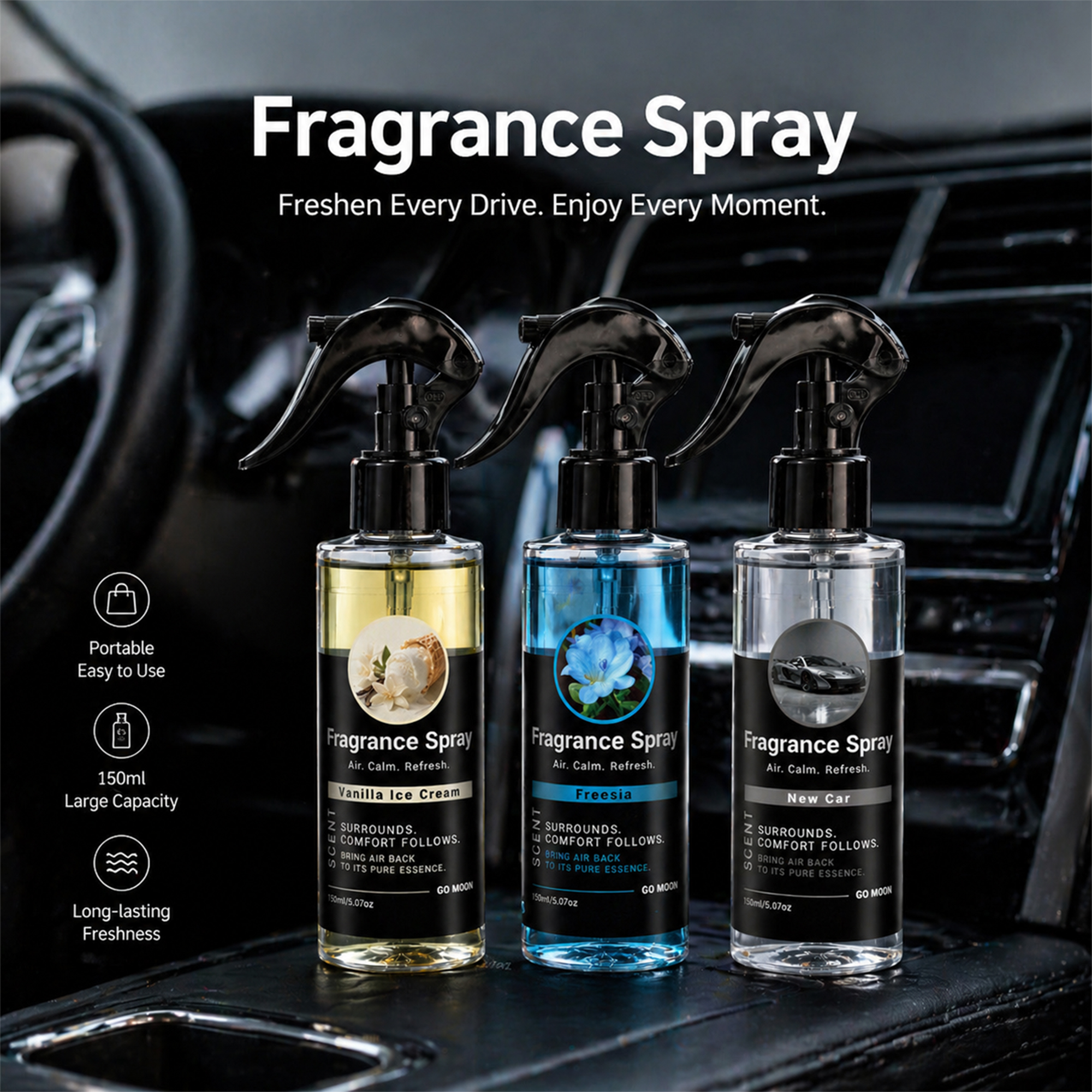 Home Fragrance Mist - flower fruit scent car fragrance spray,