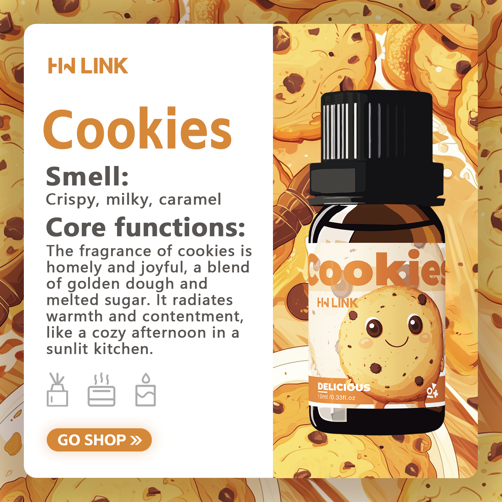 10ml Cookies Essential Oils Pe - Home Fragrance Gift reseña y precio