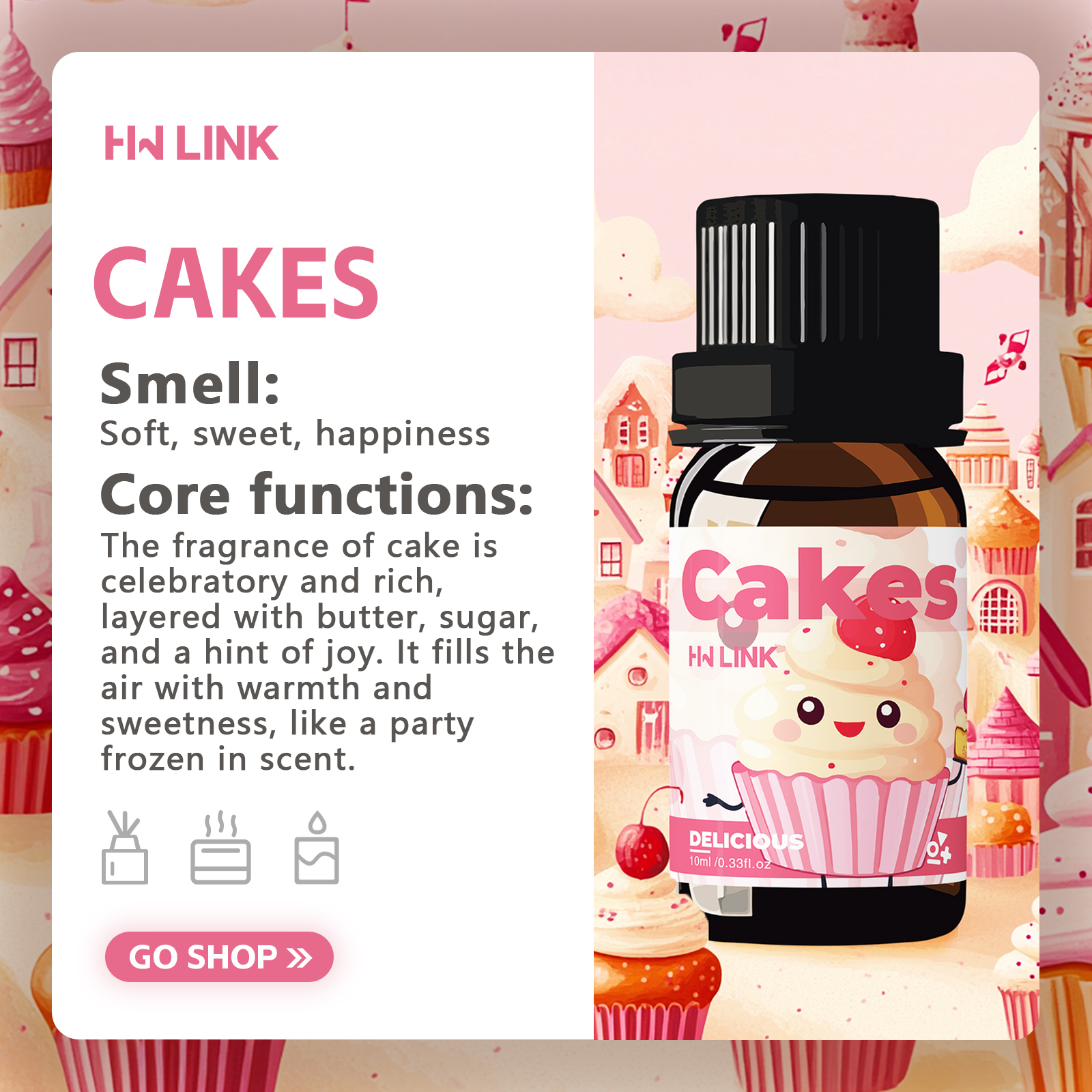 10ml Cakes Essential Oils Perf - Home Fragrance Gift reseña y precio