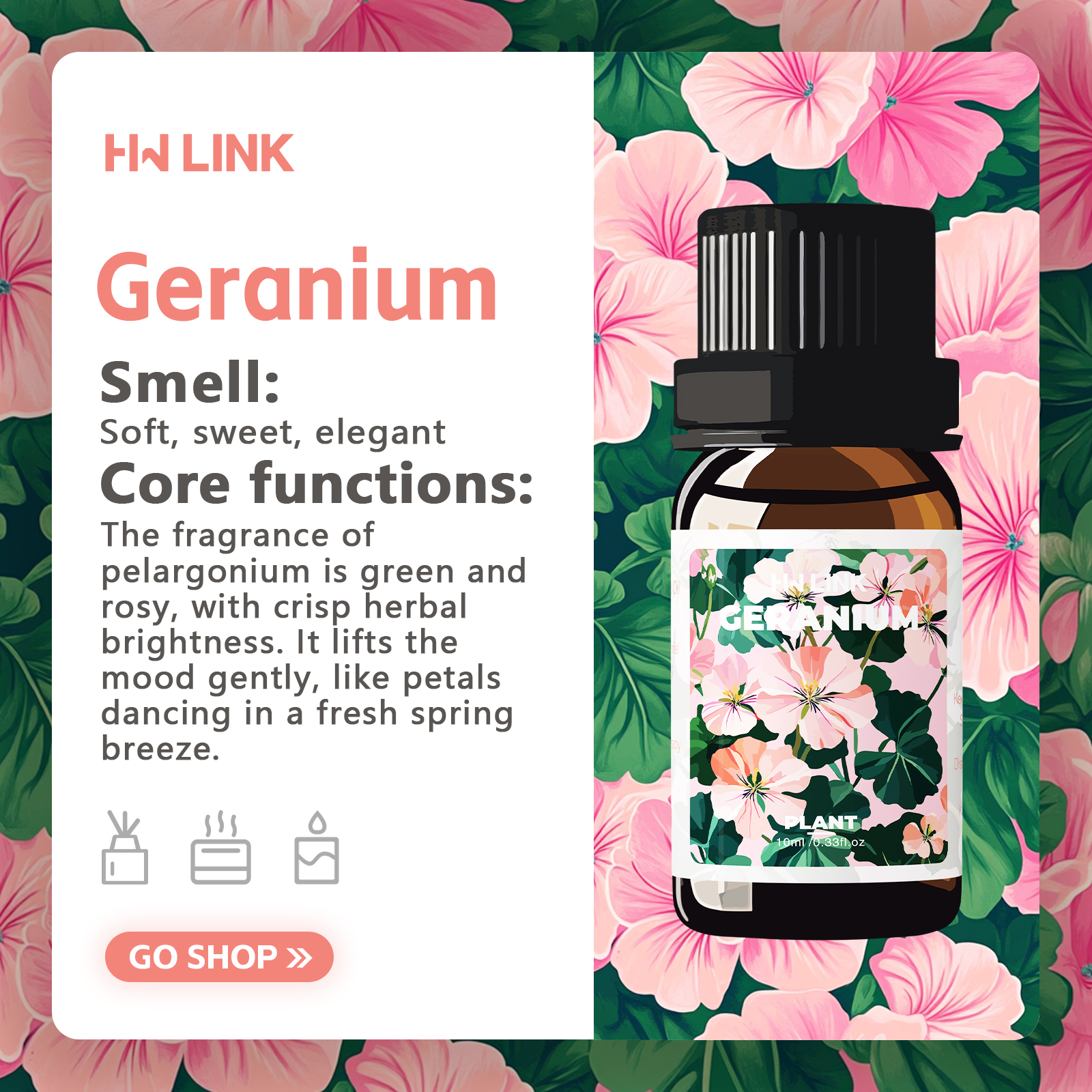 Geranium Essential Oil 10ml 10 - Home Fragrance Gift reseña y precio