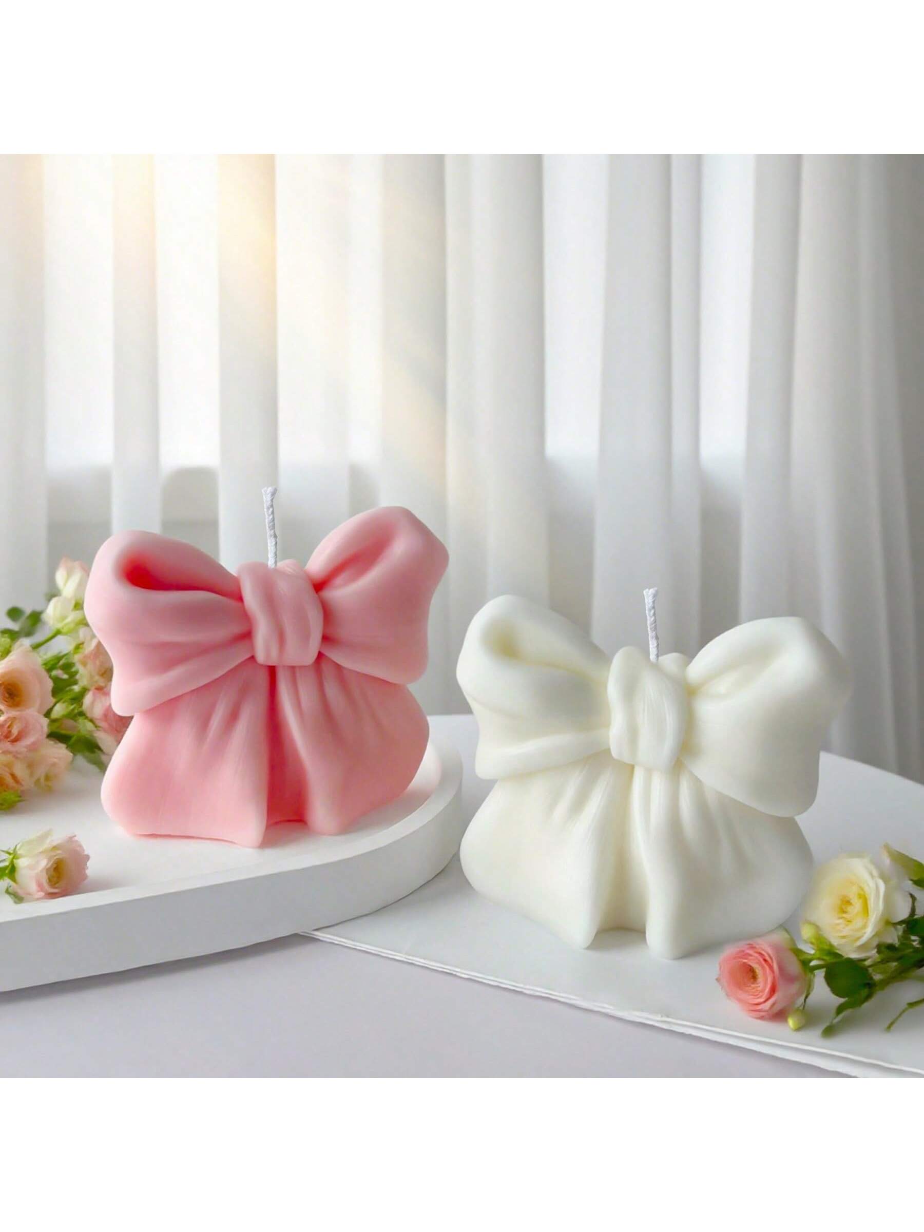 1pc Bow scented Candle, 3D Bow - Home Fragrance Wax Melts reseña y precio