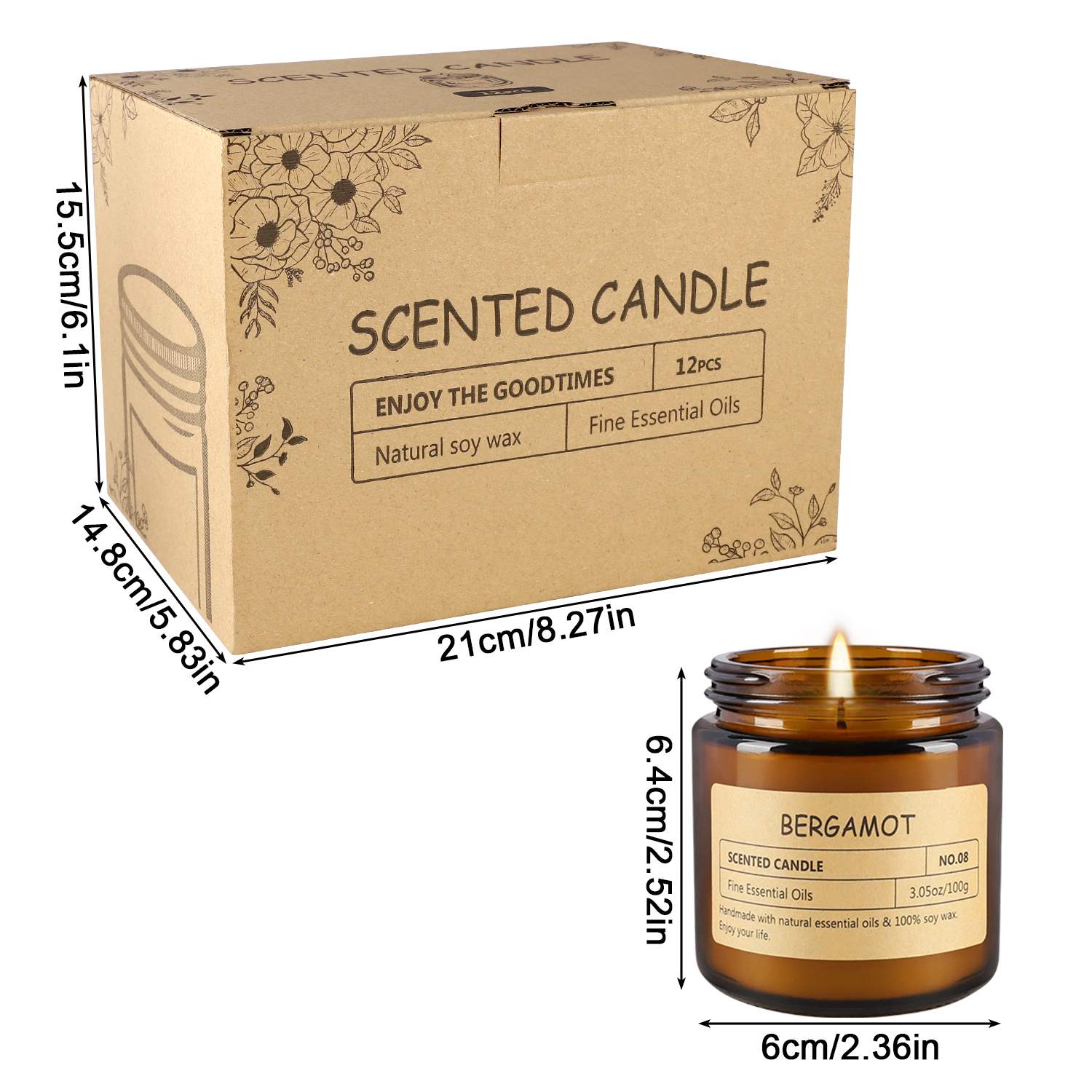 12 sachet scented candles with - Home Fragrance Gift reseña y precio
