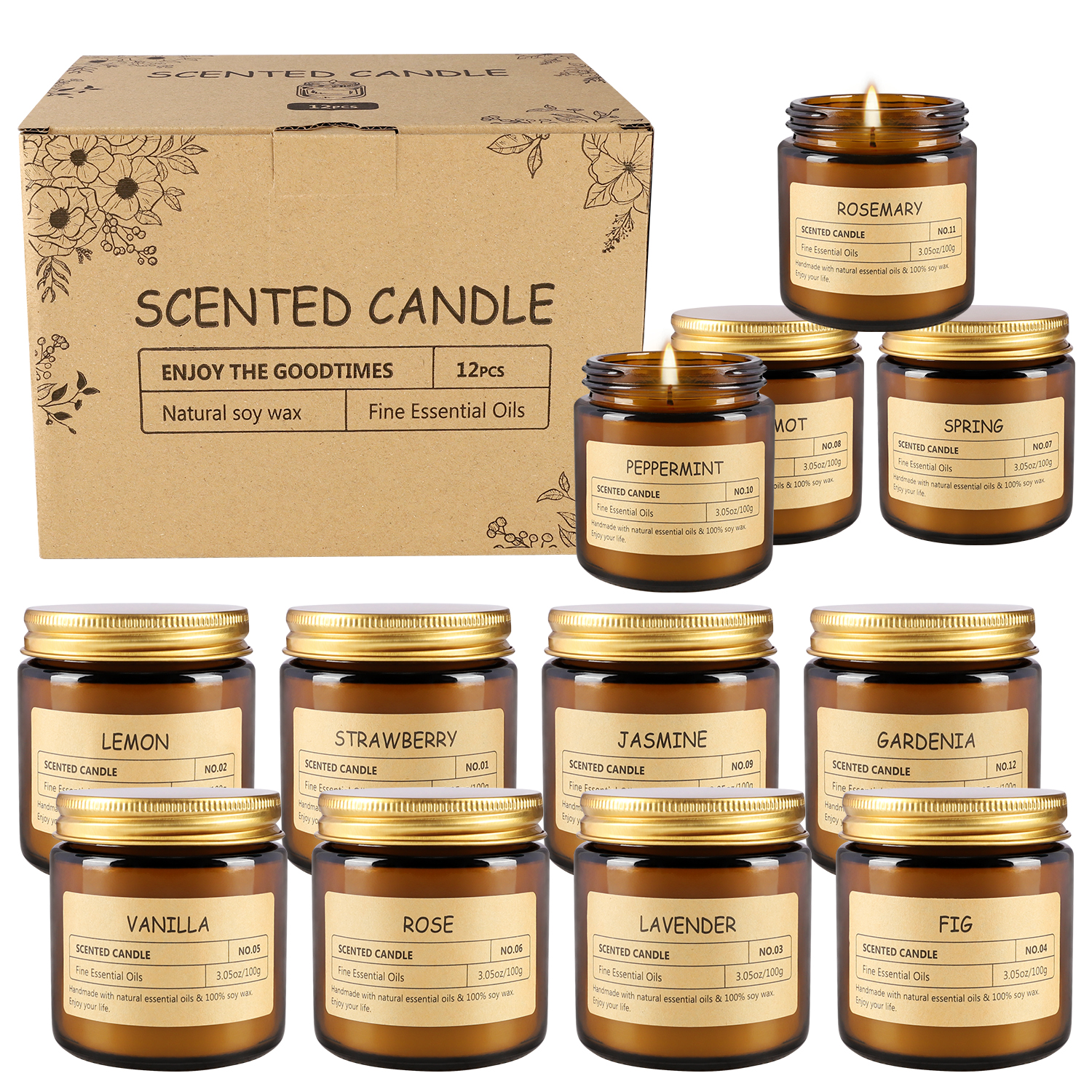 12 sachet scented candles with - Home Fragrance Gift reseña y precio