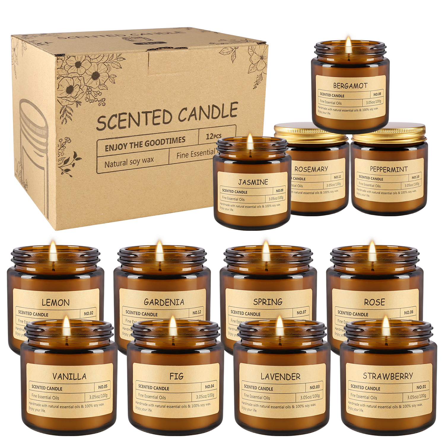 12 sachet scented candles with - Home Fragrance Gift reseña y precio